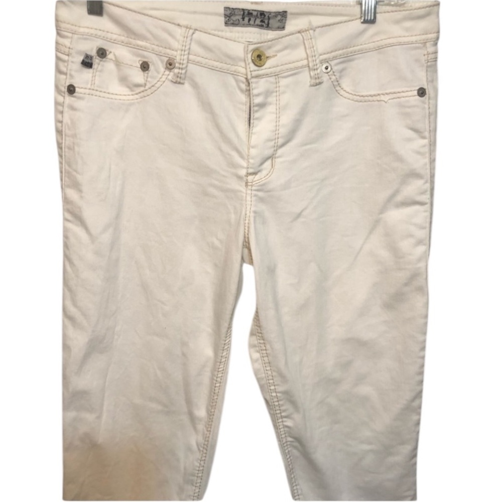 17/21 Exclusive Denim size 12 jeans high rise Ivory Cropped stretch - Picture 2 of 14